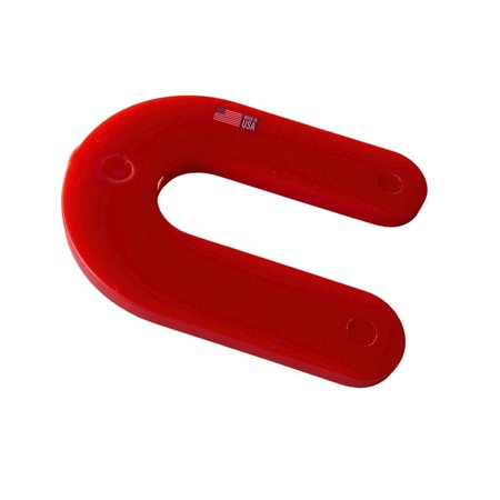 GLAZELOCK 1/8" 2"L x 1 1/2"W 1/2" Slot, U-shaped Horseshoe Plastic Flat Shims Red 100pc/bag Econo14